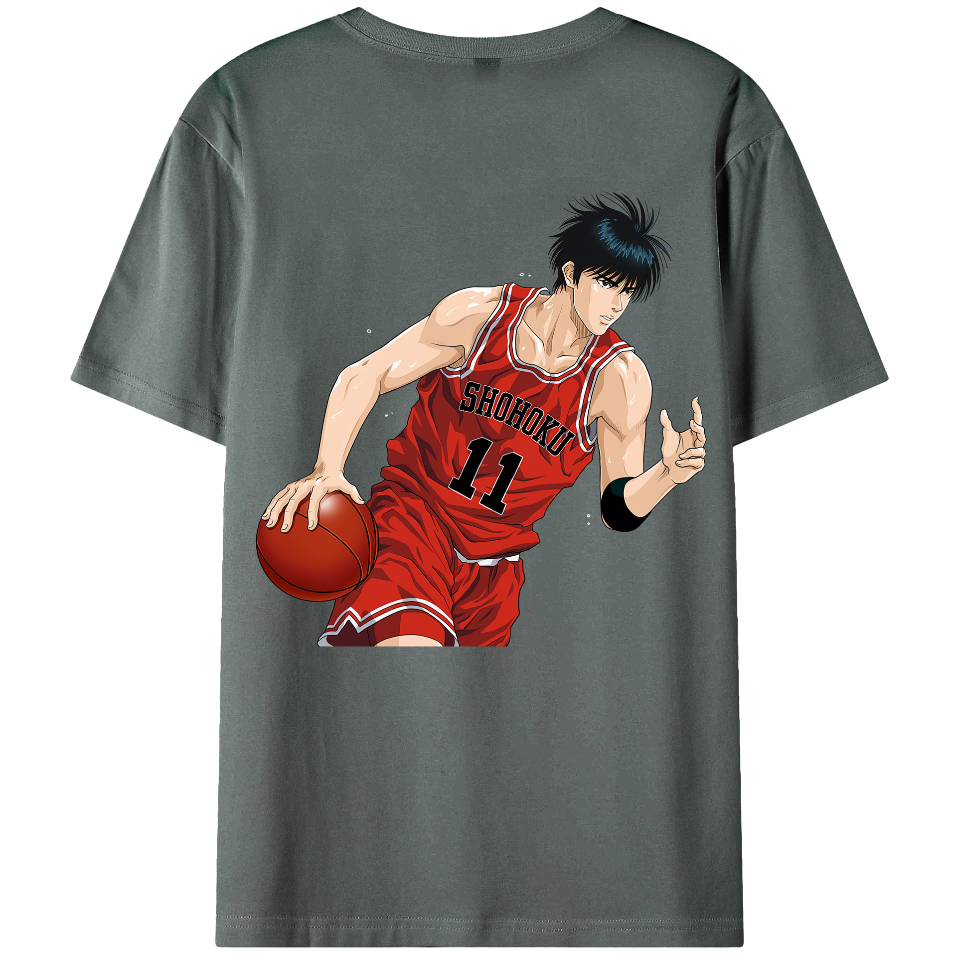 （画像用） SLAM DUNK／スラムダンク 綿100％ メンズ半袖Tシャツ（バックプリント） 通気性